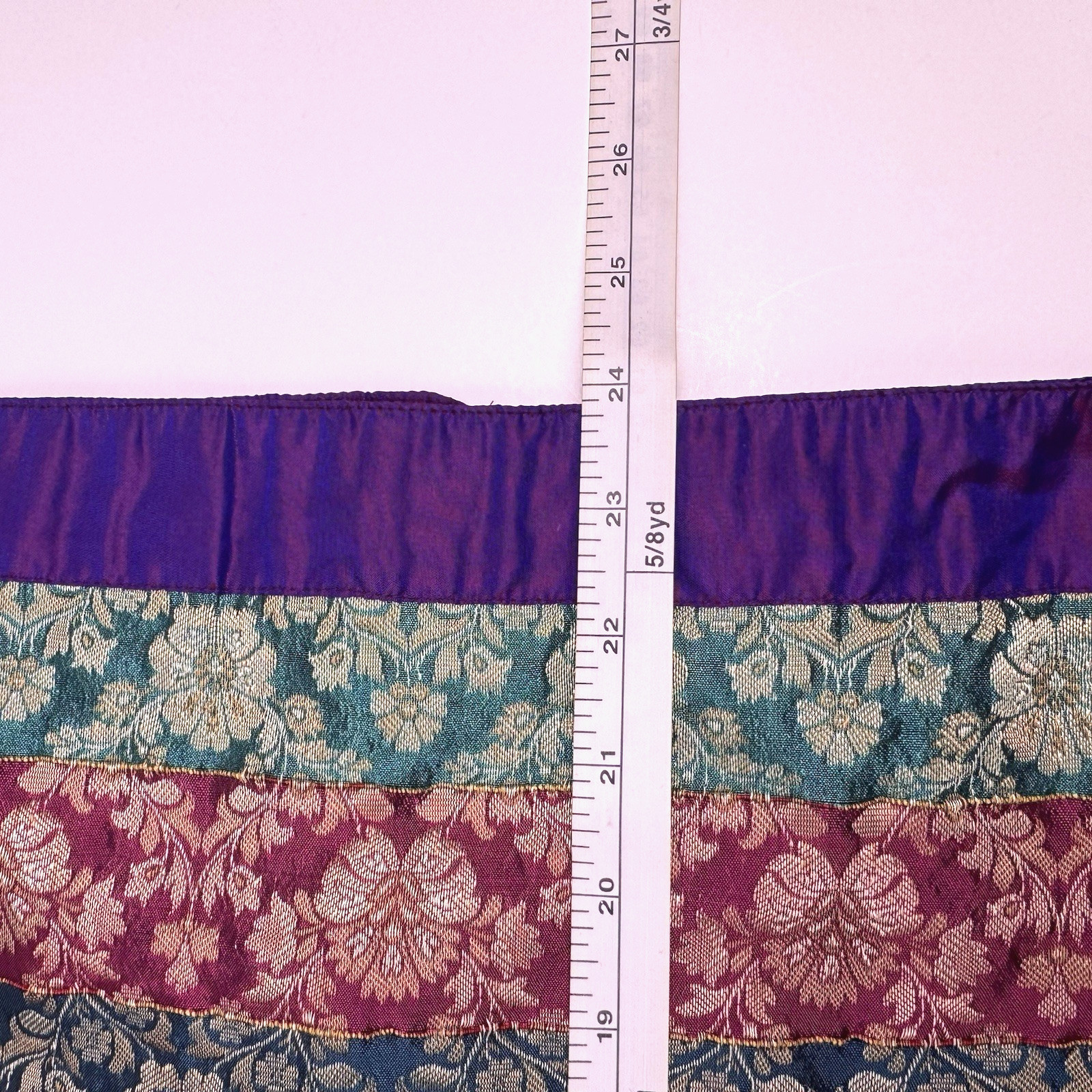 Vtg Silk Brocade Jacket Asian Inspired Frog Buttons Mandarin Collar Sz XL Purple