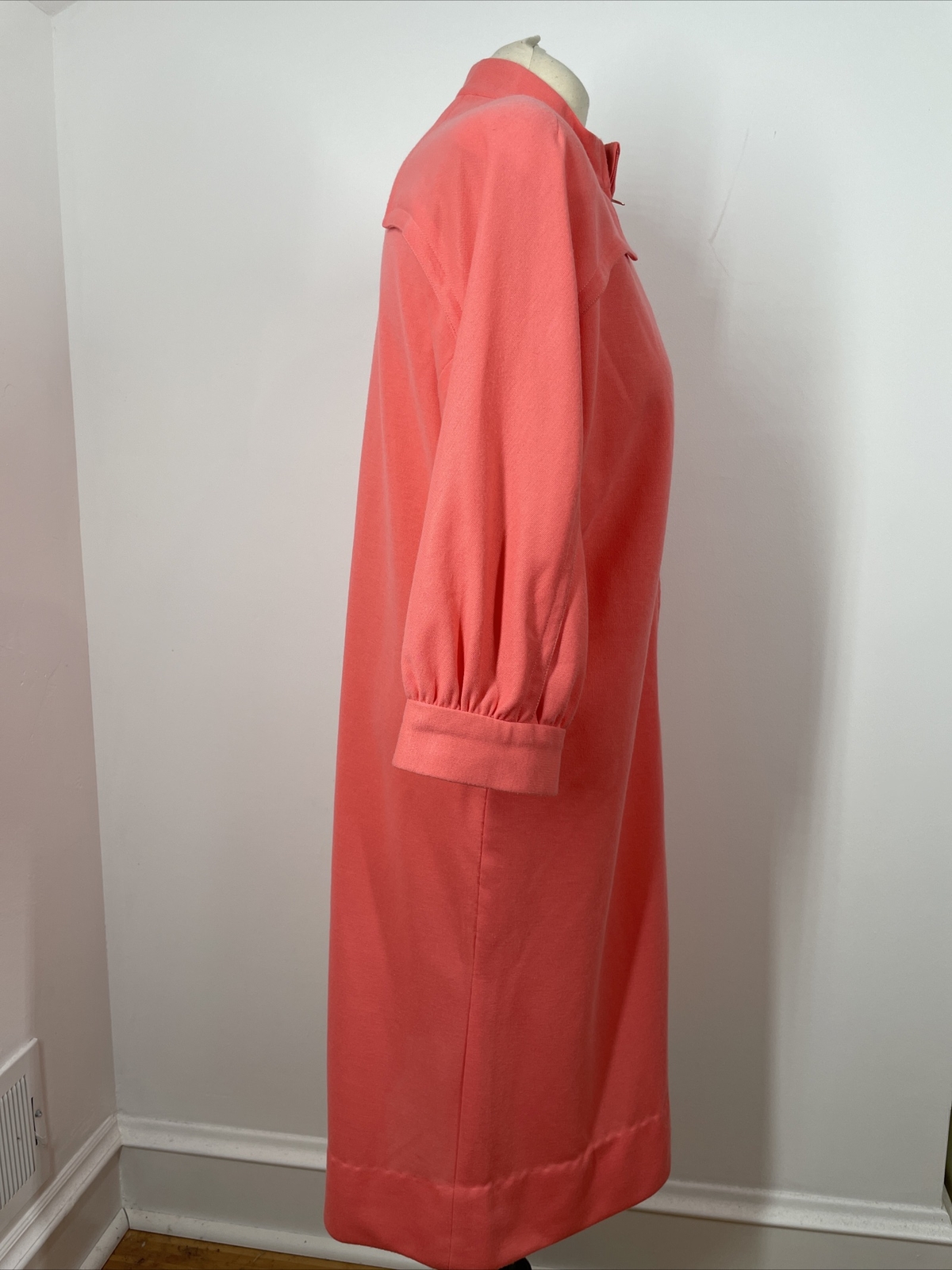 Vtg 60s Schrader Sport M/L 42″ Chest Coral Pink Orange Knit Dress