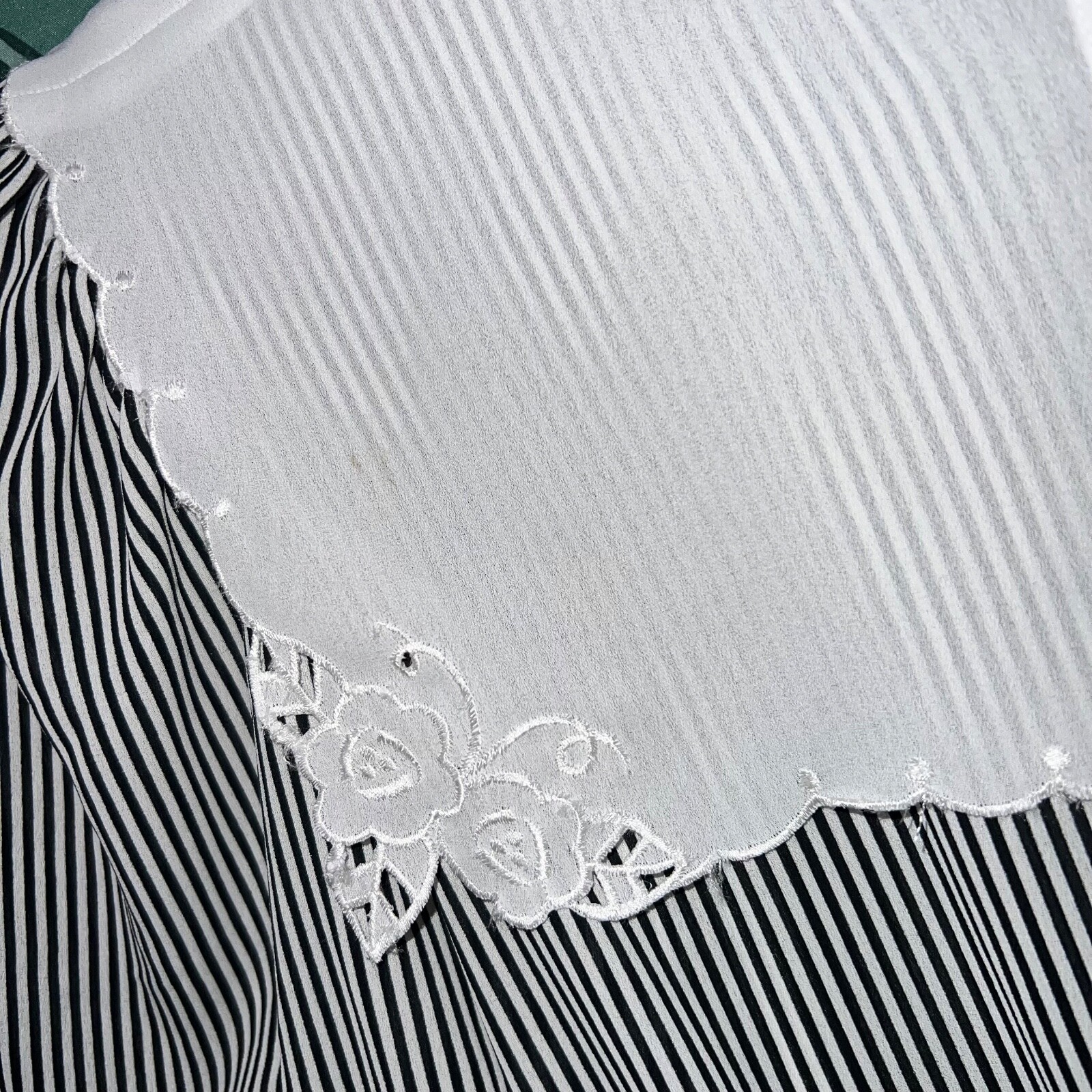 Vintage Billy Jack For Her Black & White Striped Dress Bib Collar Size 8/10