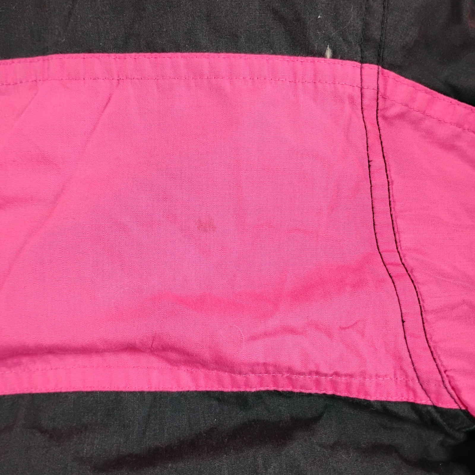 Vintage 1989 Downhill Racer Down Fill Ski Jacket Black Pink XL S