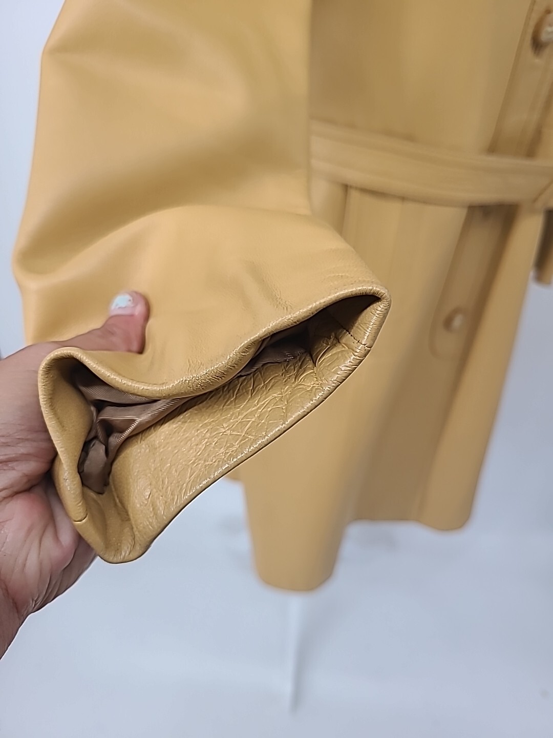 Vintage Leda Spain By Gropper For I. Magnin Long Leather Trench Coat
