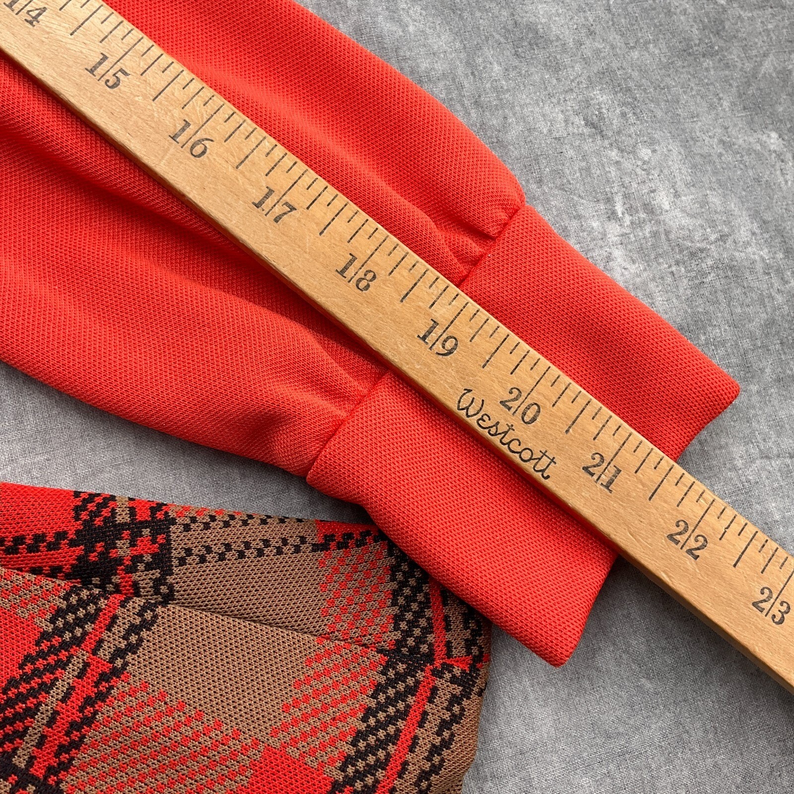 Joseph Magnin Dress Women XSmall Orange Brown Plaid 60 70s Student Secretary VTG