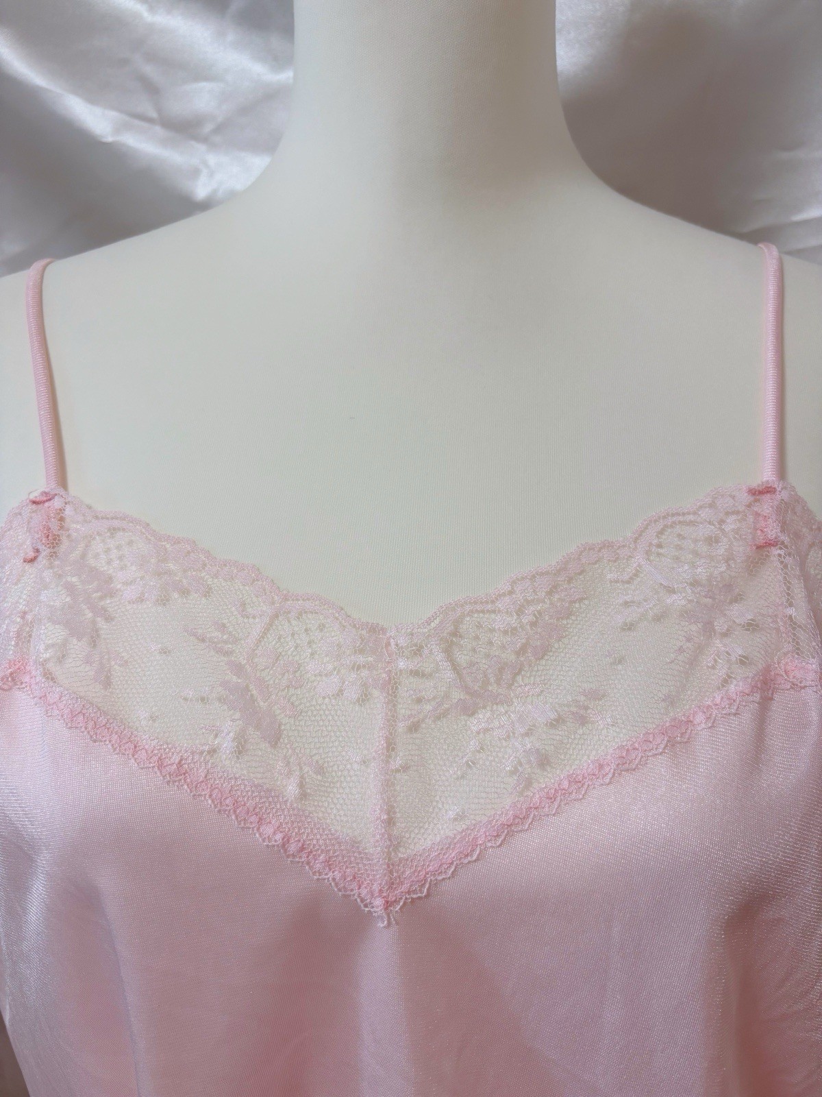 Vintage 1970s Lace Lingerie Teddy Nightgown Romper Bodysuit USA Pink Kawaii