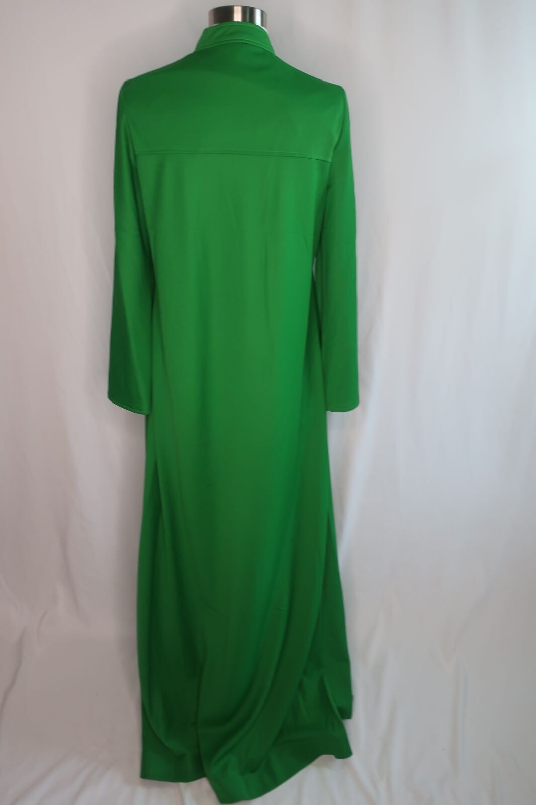 VTG 60s 70s Unbranded Green BOHO Hippie Long Shirt Casual Party Dress Sz L