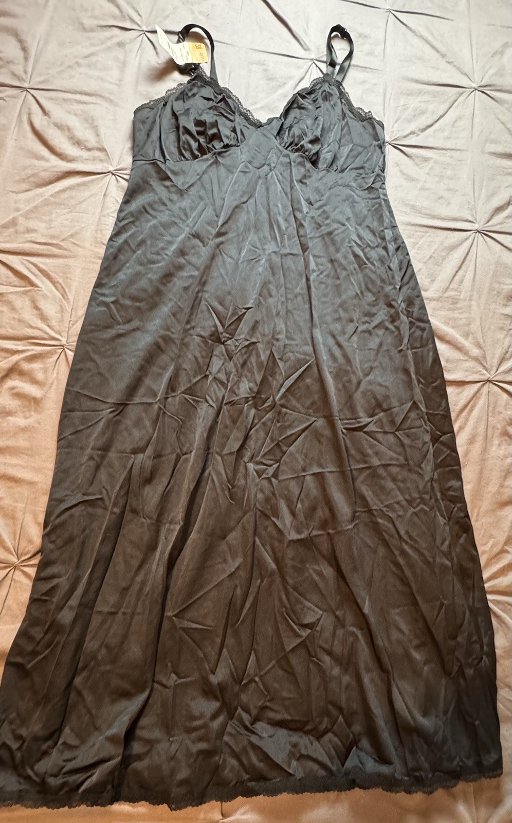 VTG Shadowline Women’s Full Length Black Slip Size 38 X 30” Long Original Tags