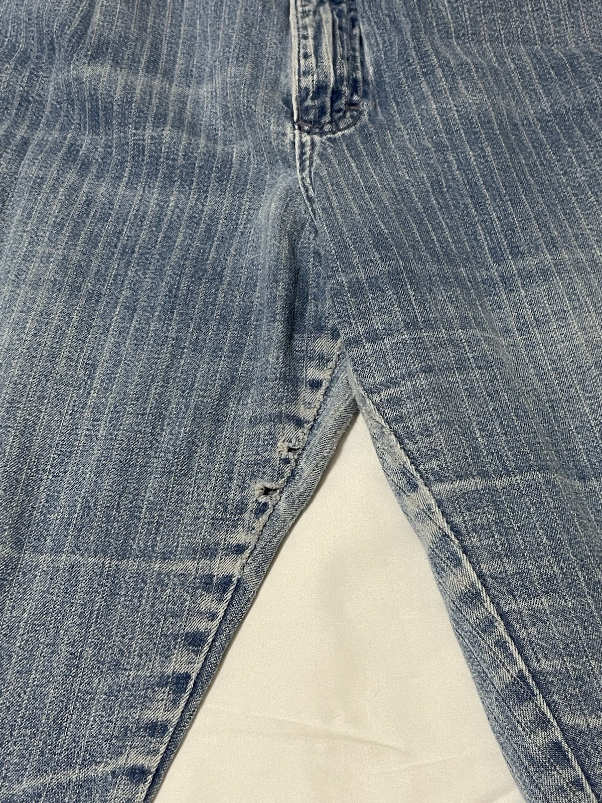 Vtg 80s Lee Riders Pinstripe Jeans High Waisted Union Made USA Mom Denim 16