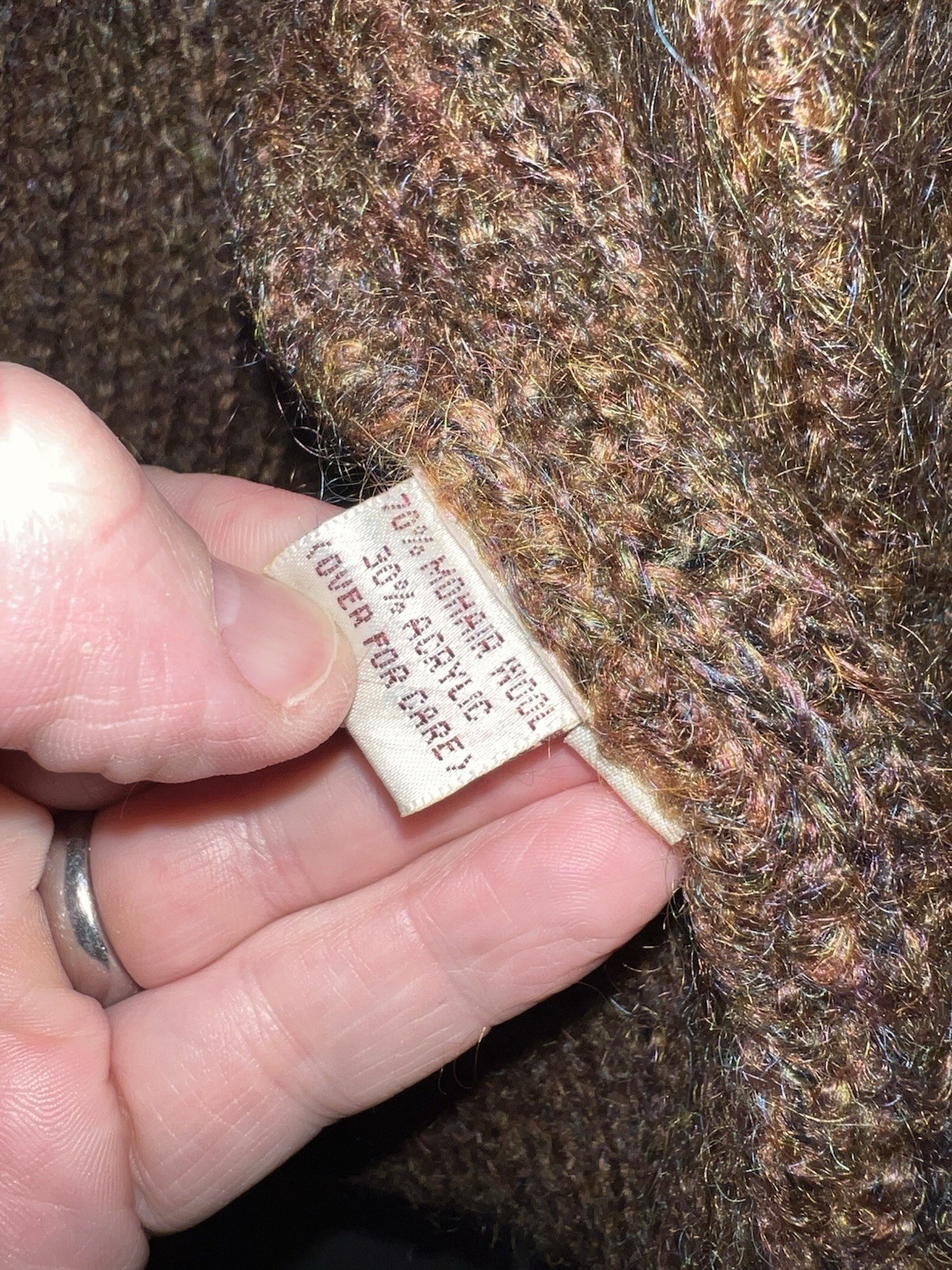 VINTAGE 1990’s MOHAIR SUSAN BRISTOL LONG SHAWL COLLAR SWEATER KURT COBAIN