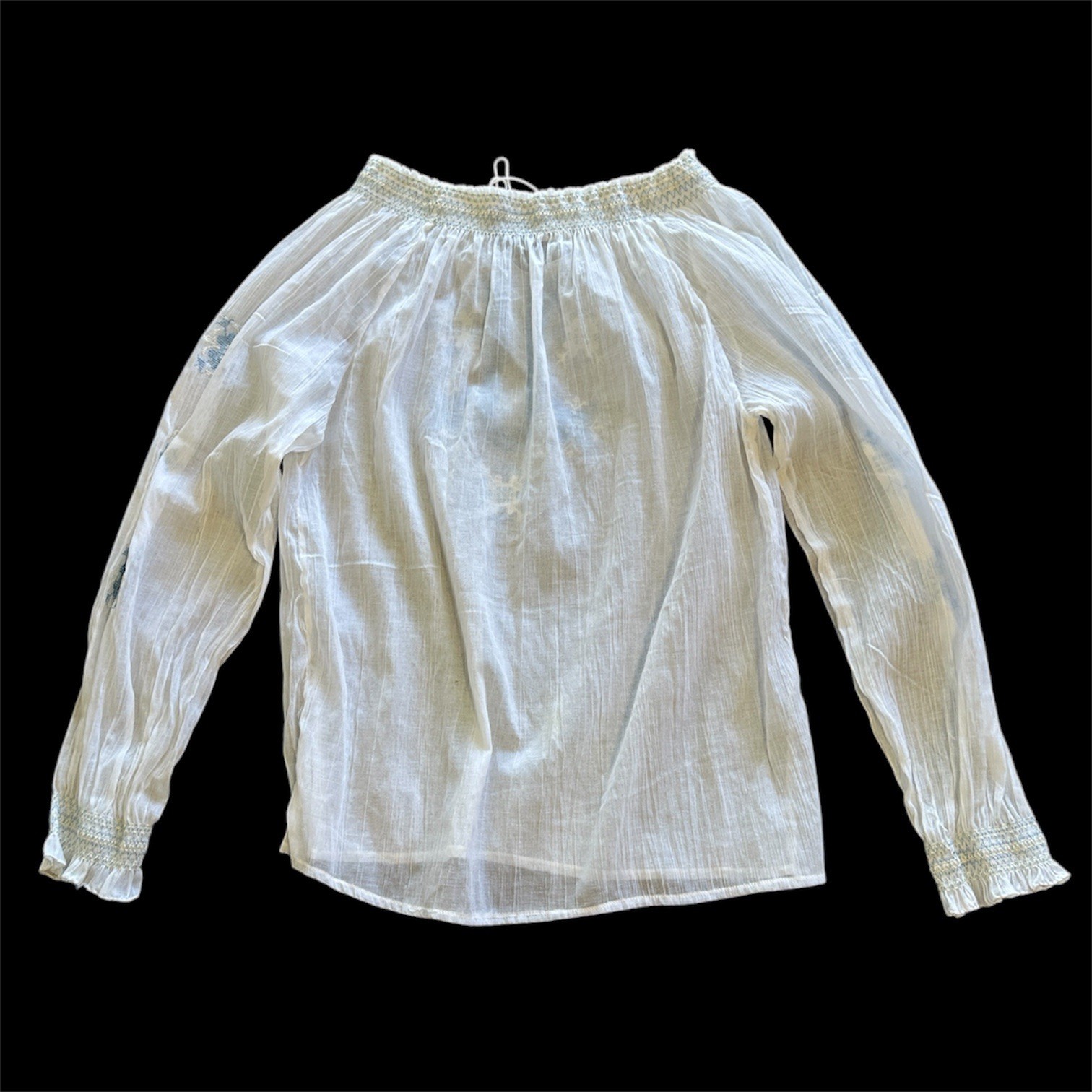 Vintage 70s Embroidered Peasant Blouse 1970s Boho