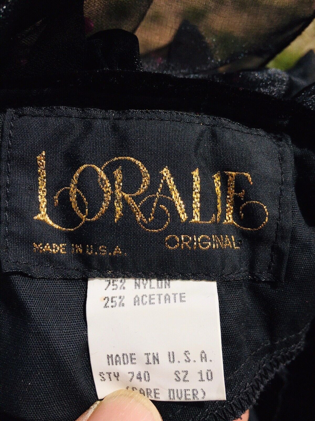 VTG 90s LORALIE Velvet Wiggle Pencil Dress Avant Garde Puffy Tulle Ruffle Sleeve