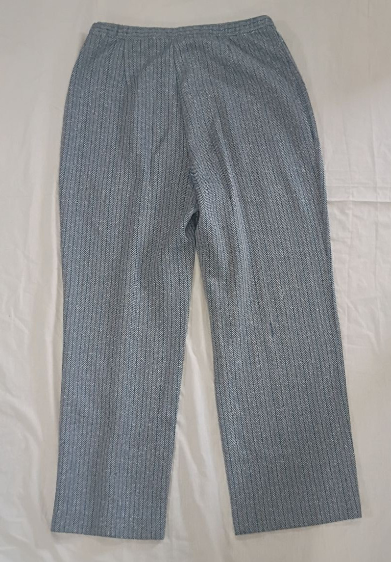 1970s Fire Islander Jacket Pant Suit Blue Herringbone Vintage Womens Sz 18 Geek
