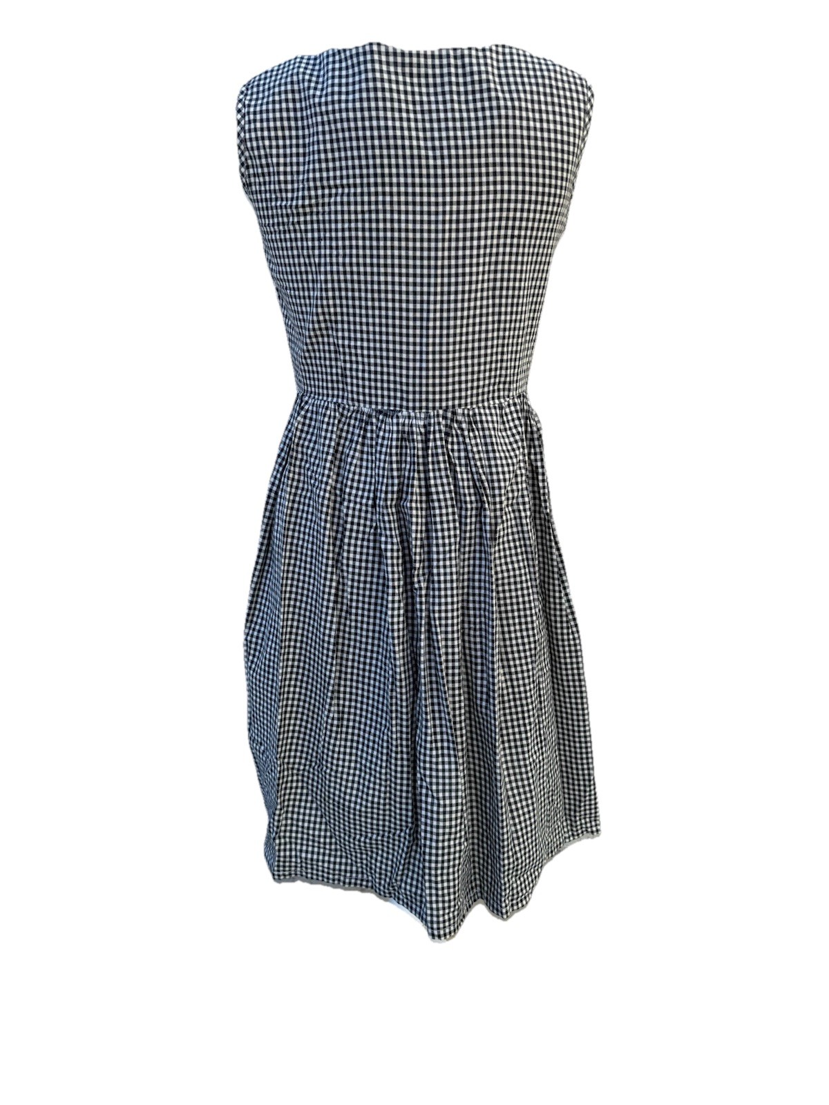 VTG Pat Perkins Black & White Gingham Check Cotton Dress 12 1950s Style