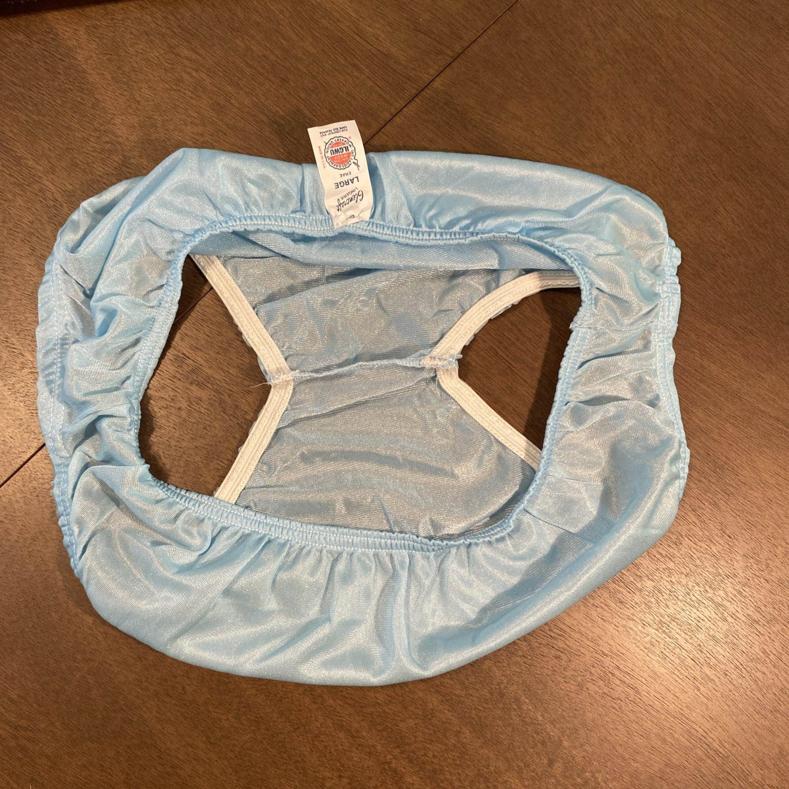 VTG Blue Nylon Babydoll Ruffled Nightie Granny Pantie Set NOS Sz.M (Lg. Panty)