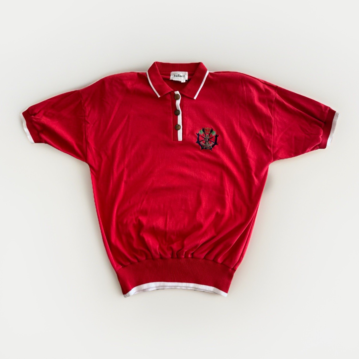 Vintage Rafael Women’s Sailing Shirt With Buttons Size Large Red