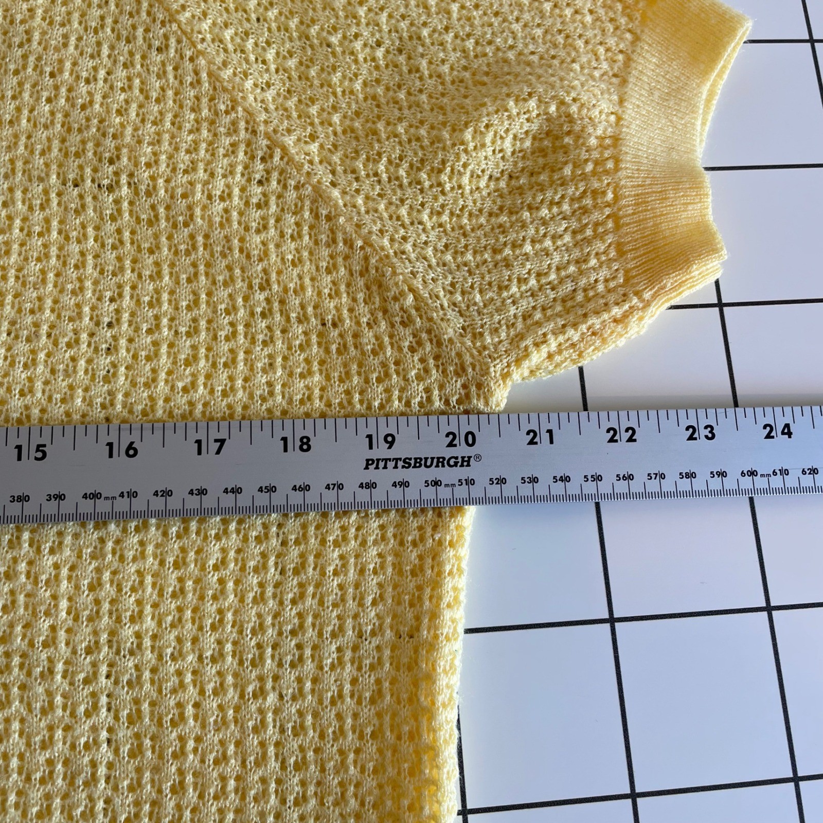 Designers Originals Made in USA Vintage Open Knit Puff Short Sleeve Sweater M