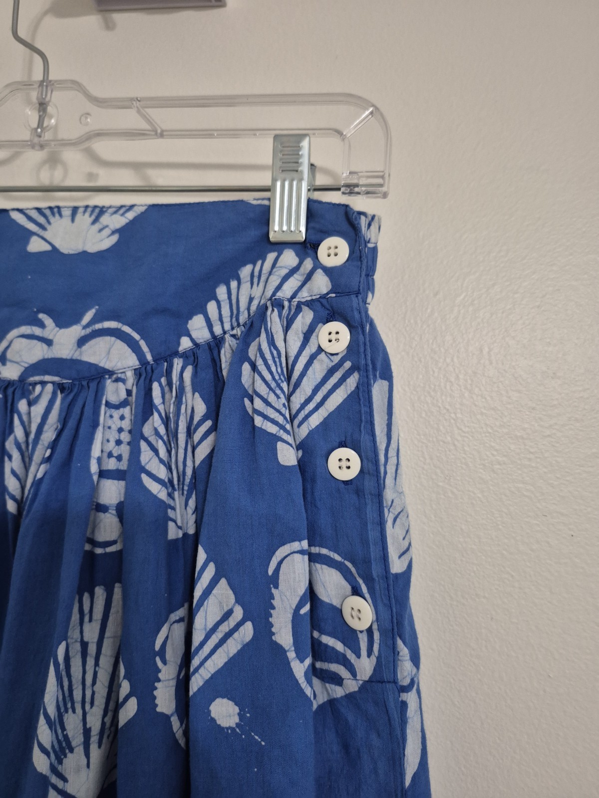 Vintage 90s Passports Pier 1 Imports Blue White Seashell Skirt Top Set – Small