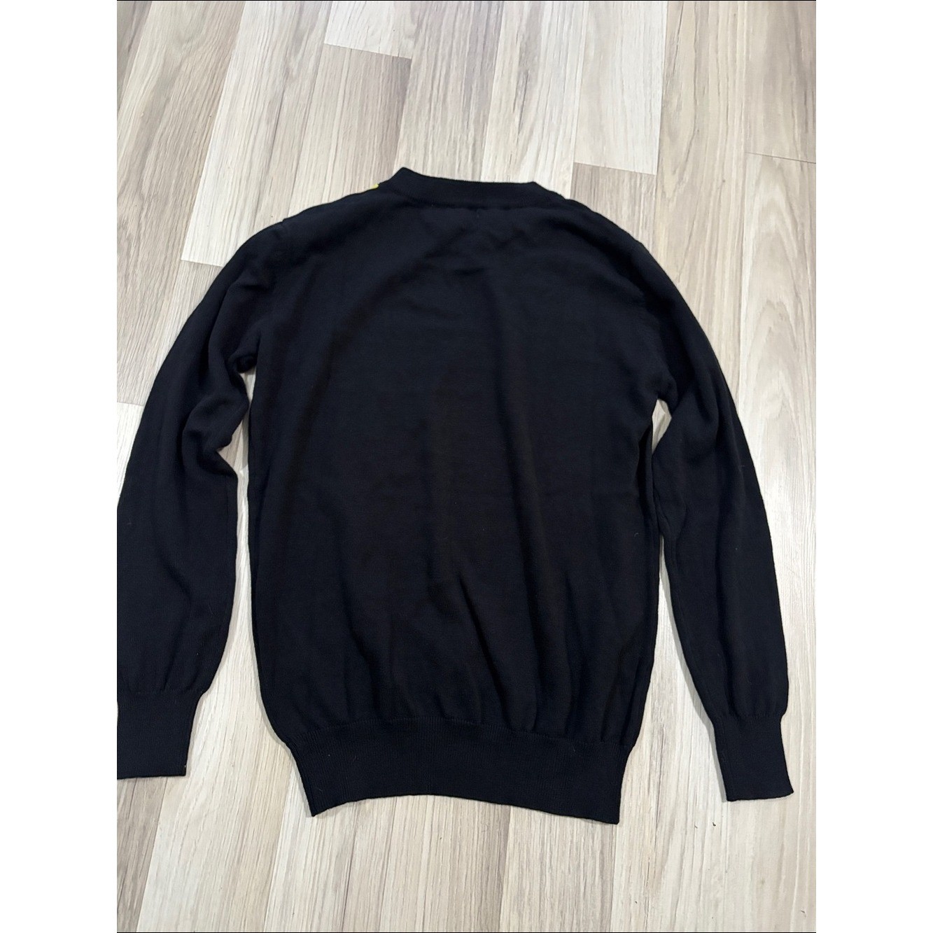 Oxknit Store Black Lighthing Bolt Retro 60’s Mod Style Knit Black Sweater Size S