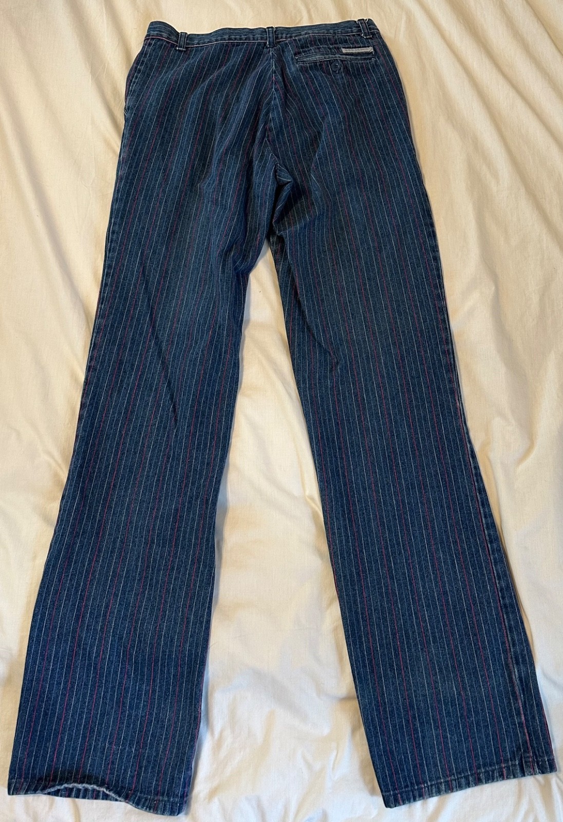 Vintage Sergio Valente Red White & Blue Stripe Denim Jeans Sz 32 Rare EC