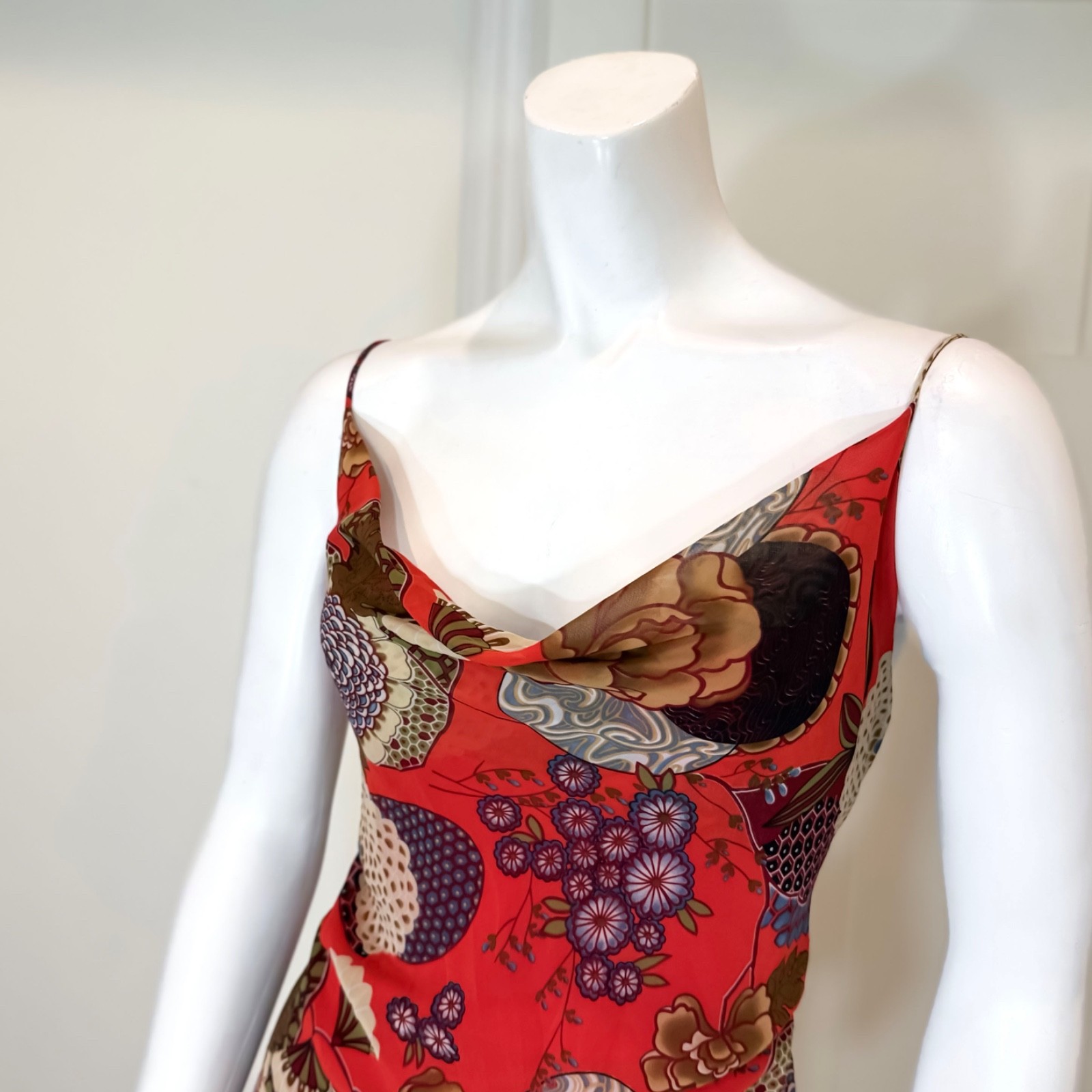 Vintage Y2K FLORAL GRUNGE MIDI DRESS S Sexy Bodycon Sexy Summer Wedding Guest