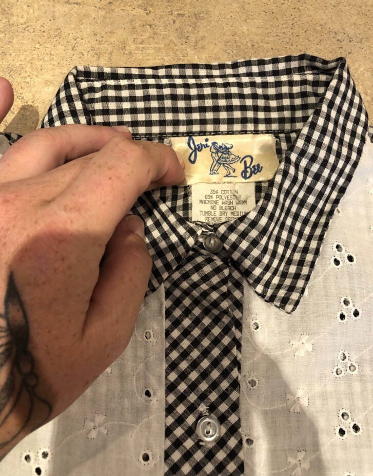 JERI BEE Western Prairie Square Dance Blouse & Skirt Gingham Womens Size M