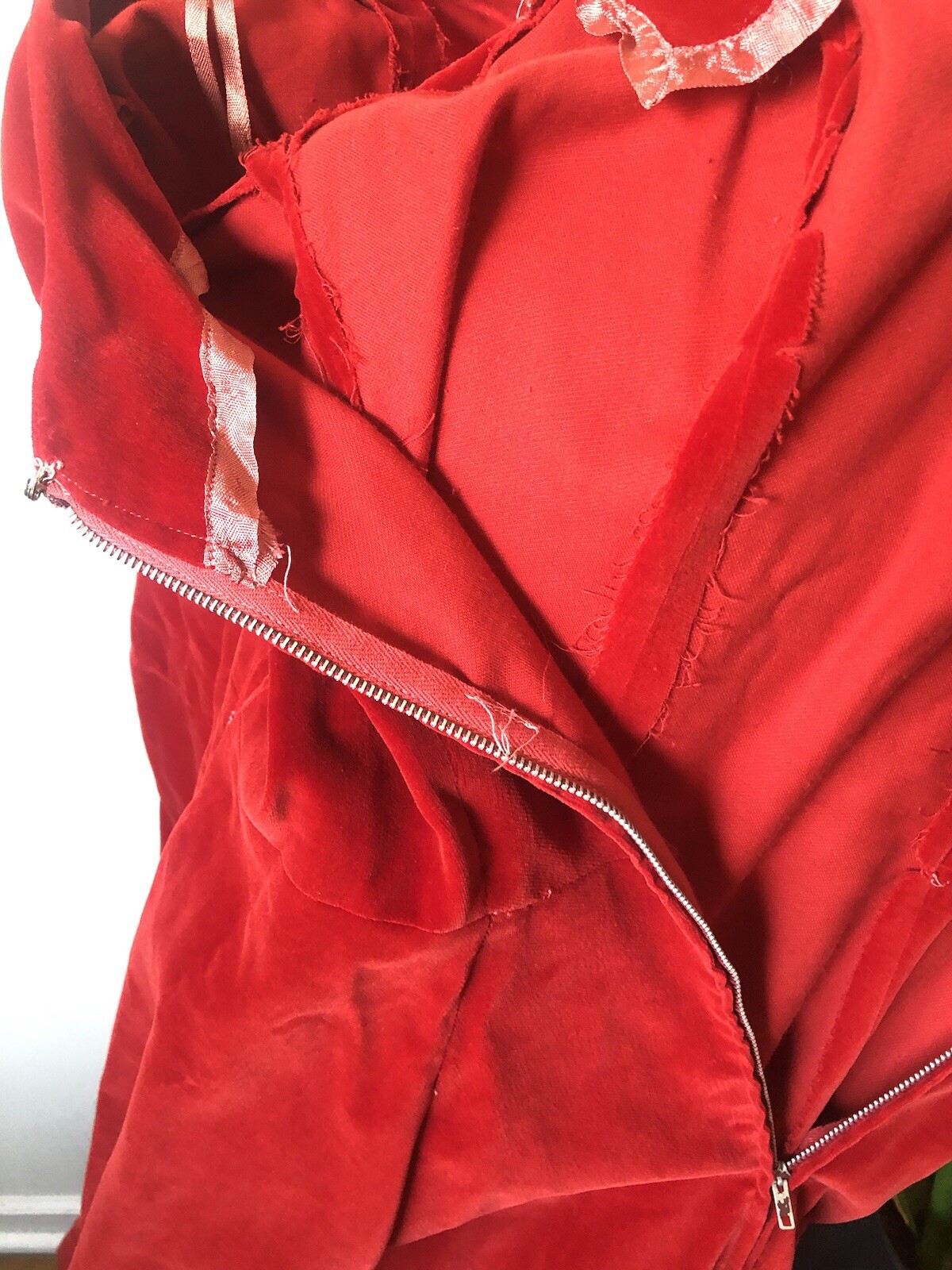 1950’s Lipstick Red Velvet Dress, S/M