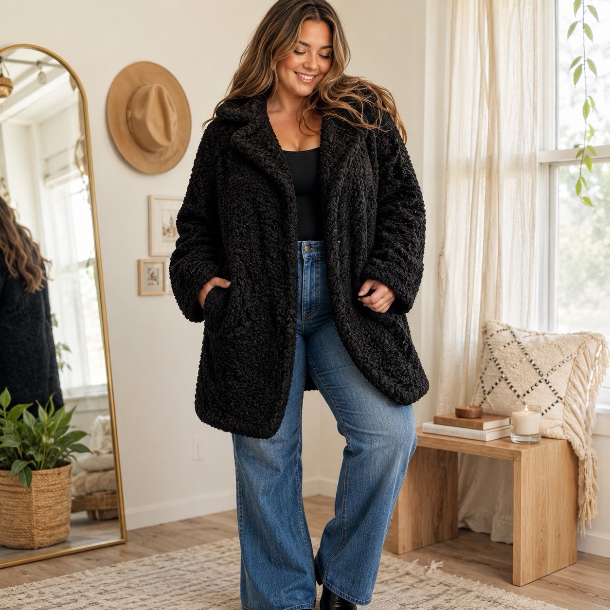 Vintage Preminger Co Furs Black Persian Lamb Fur Coat Chicago Repair