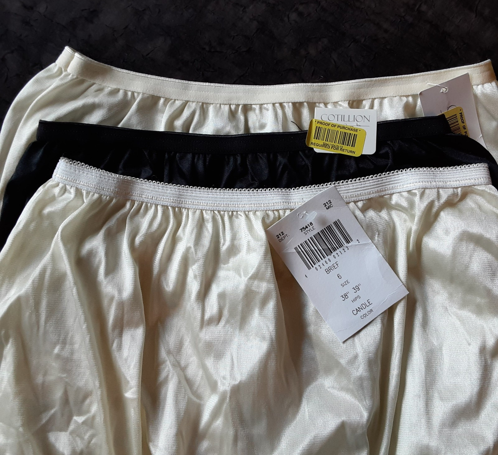 Cotillion Nylon Granny Panties Size 6 – Lot of 3 Pair NWT Cotton Gusset Briefs