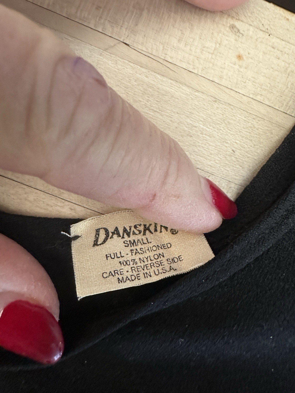 Nos Vintage Danskin Long Sleeve Bodysuit Leotard Black USA Nylon Spandex sz S