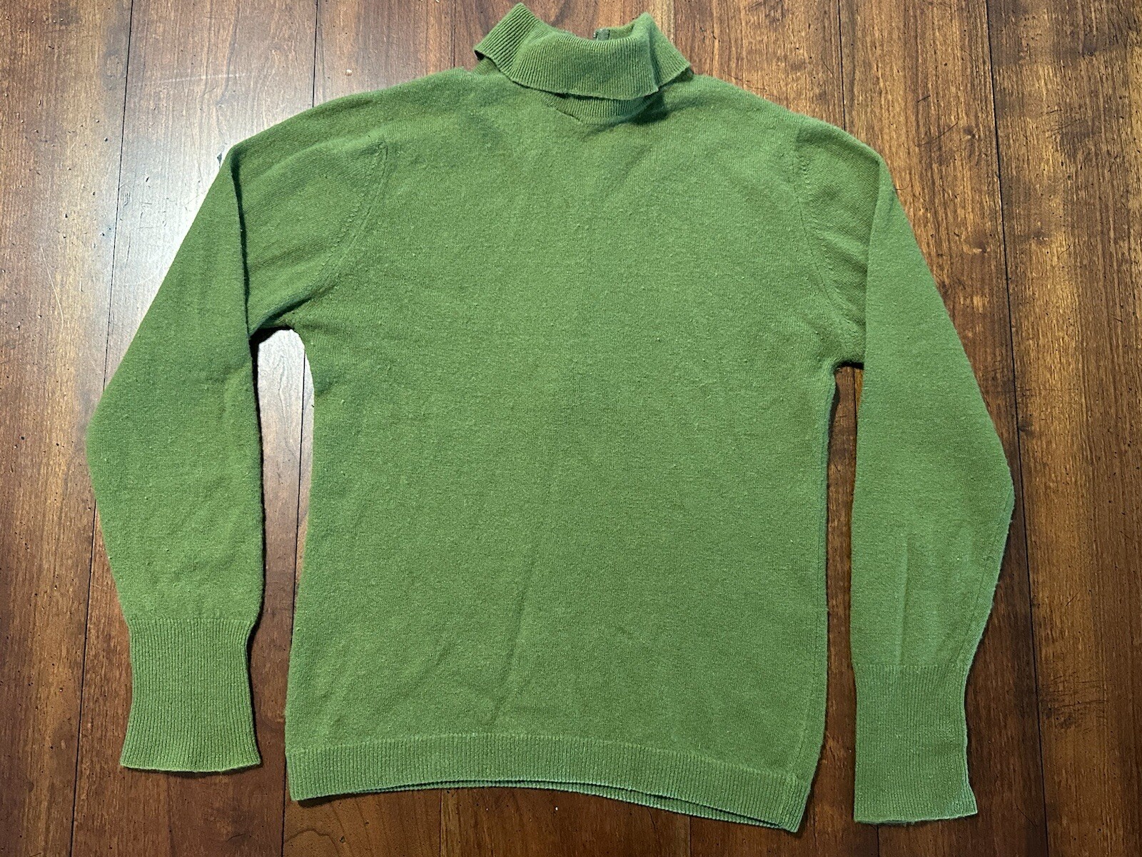 Vintage Amie 100% Cashmere 1/4 Zip Pull Over Sweater Women’s Green Approx Sz 36