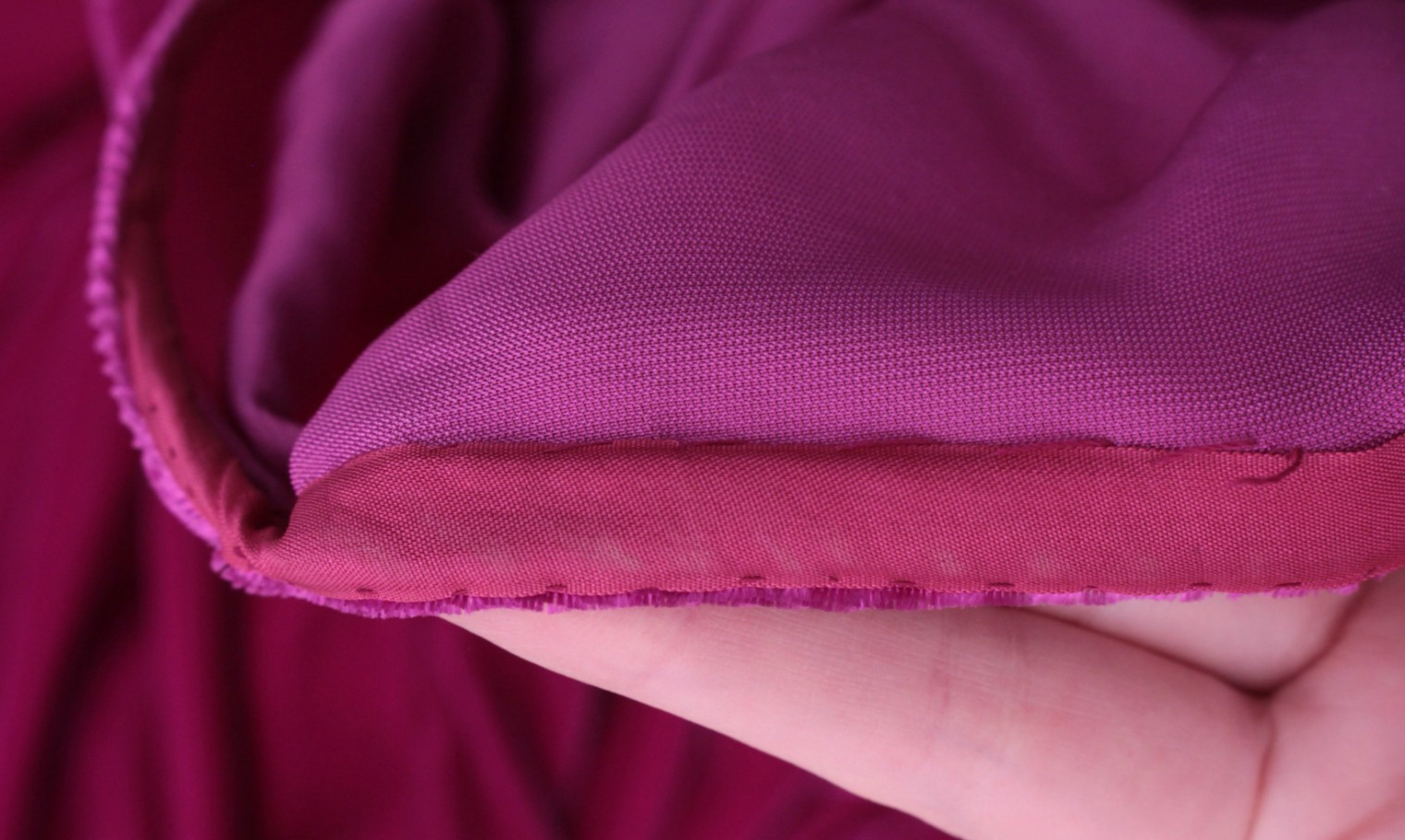 Vtg 30s Dark Fuchsia Velvet Maxi Dress W/ Ruched Bust & Sleeves Sz S 1930s