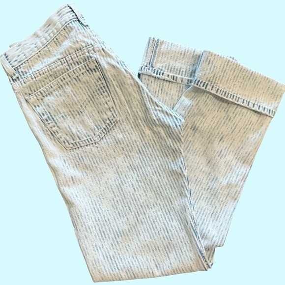 Levis 501 Vintage 80s 29×34 Striped Ghost Wash High Waisted USA