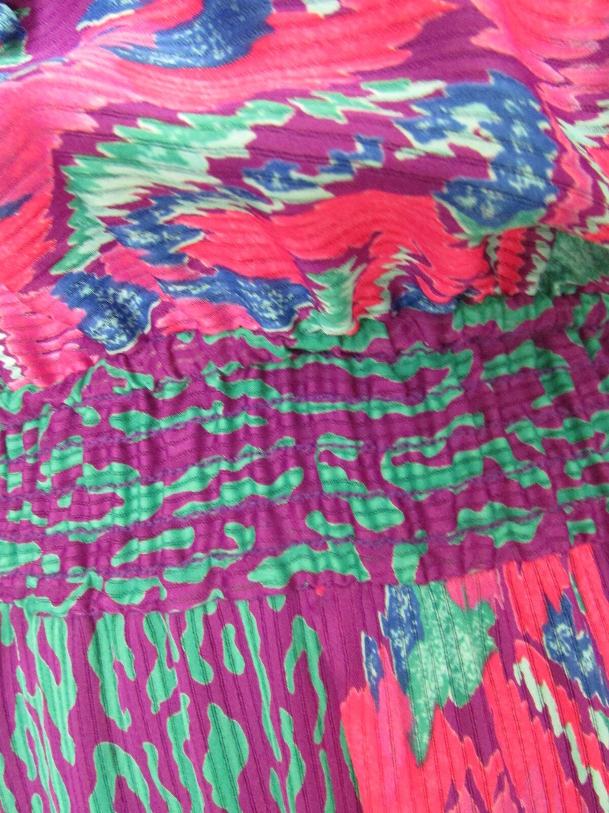 VTG Susan Freis Pink & Purple Leopard Ikat Dress Sz M