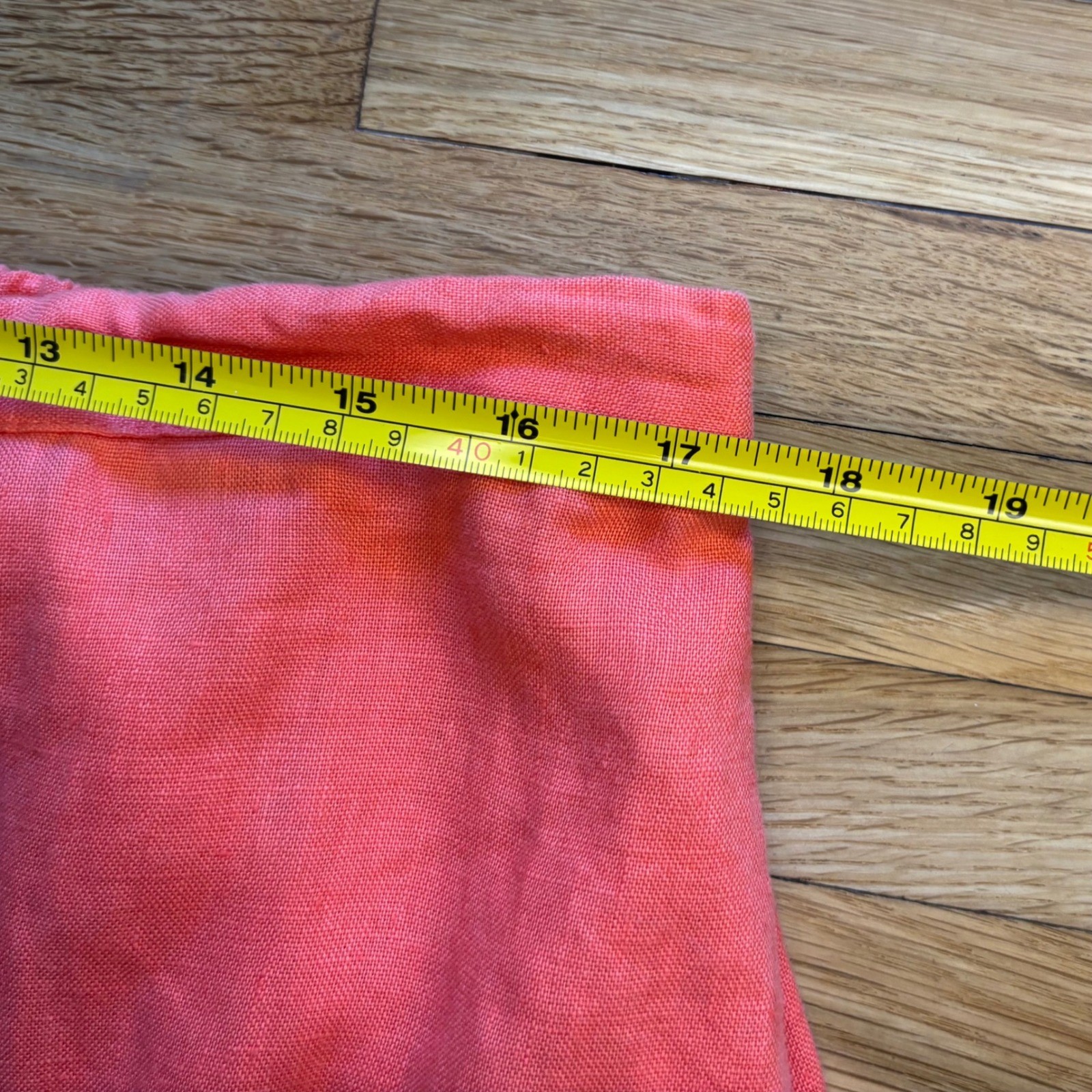 VTG 100% Linen A-Line Maxi Skirt 1x Coral Drawstring Pin Tuck Choices Women 90s