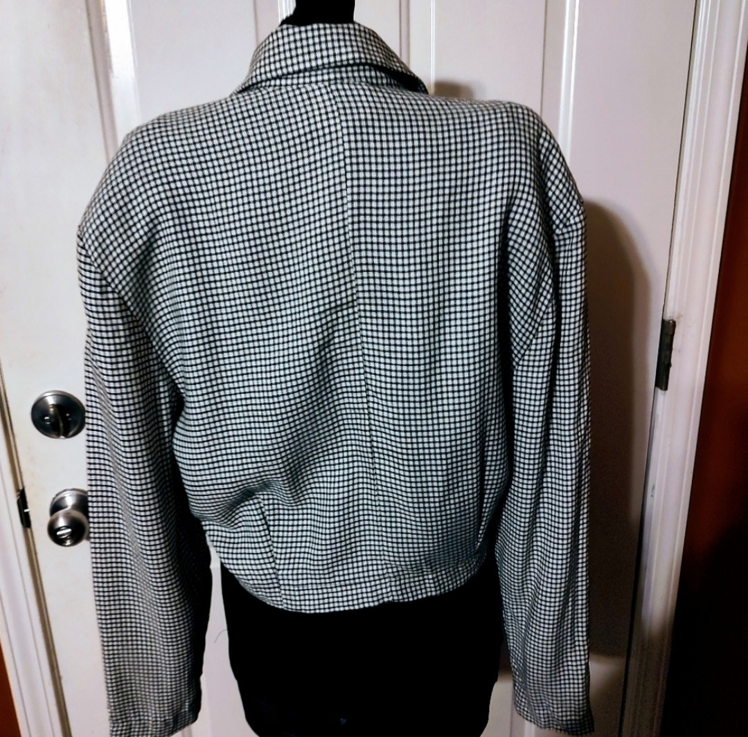 🍒🤍🍒 Awesome 80’s Vtg Nordstrom Black & White Checkered Tailored Jacket – M