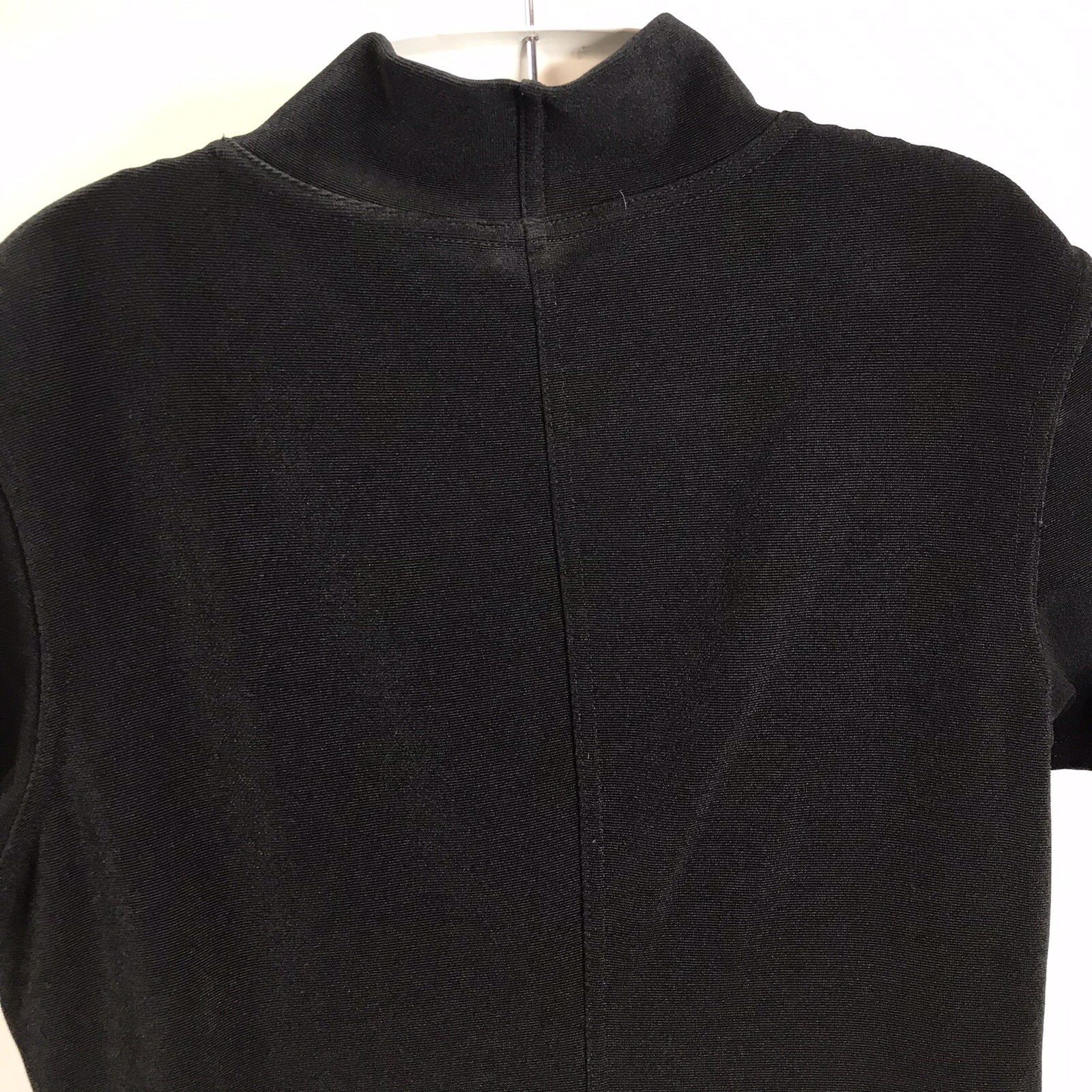 Vtg Limited London Paris New York black Ribbed popover dress Size L USA Made LBD