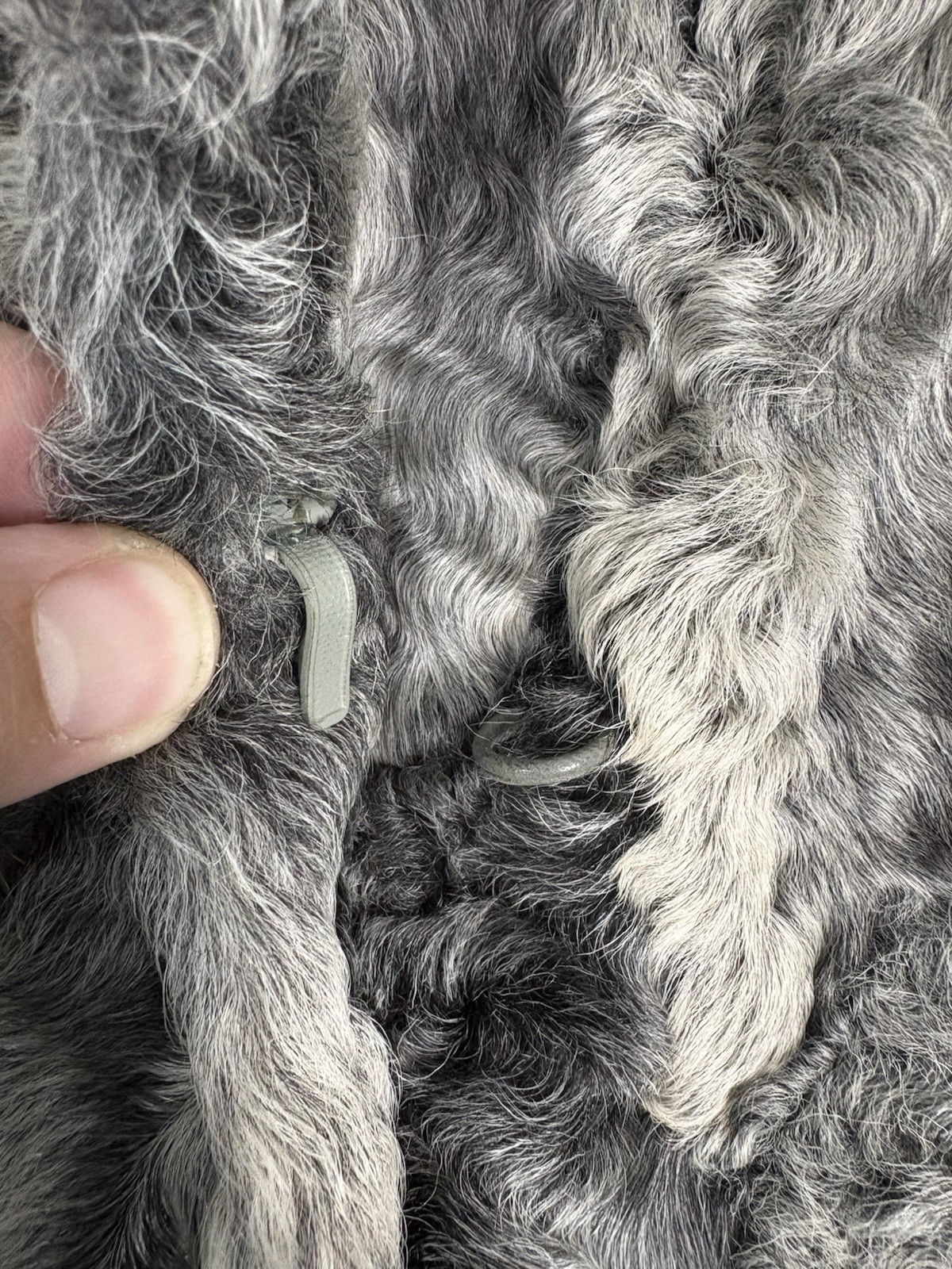Vintage Persian Lamb Karakul Fur Coat Mink Collar Gray German Furrier M/L