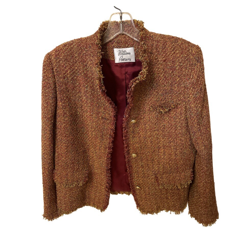 Vintage 60’s Tweed Skirt & Jacket Blouse William Pearson Designer Stunning! Sz 8