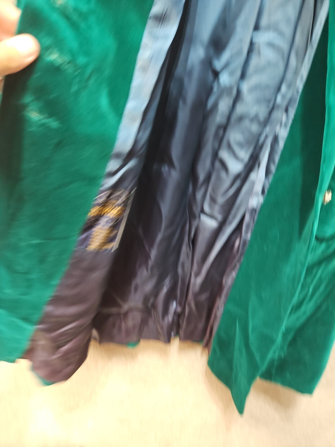 Vintage Lou Ritchie of Montreal Velour Dress Coat Emerald Green
