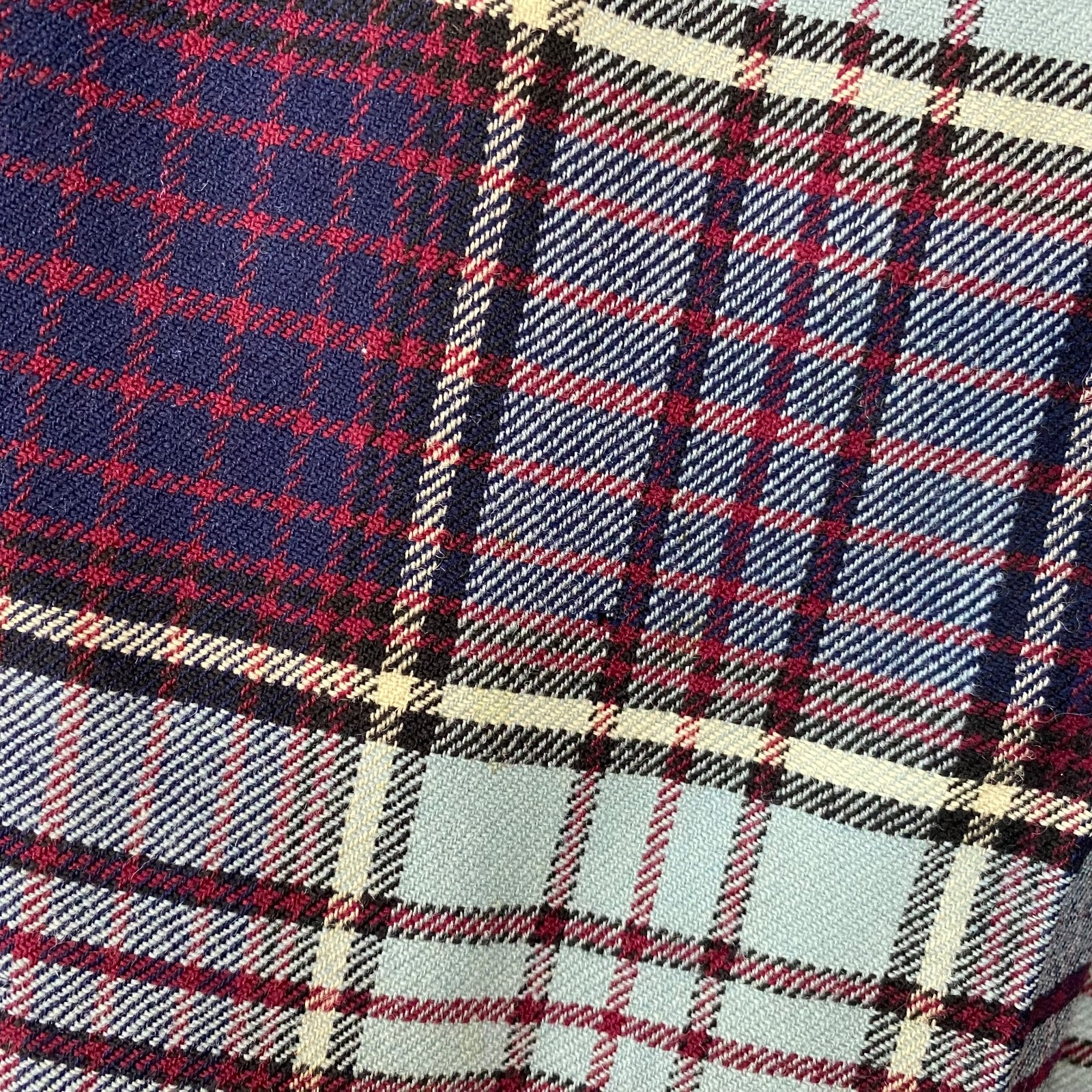 Vintage New Era 27″ Waist Blue Tartan Kilt Style Pleated Skirt Made In Scotland