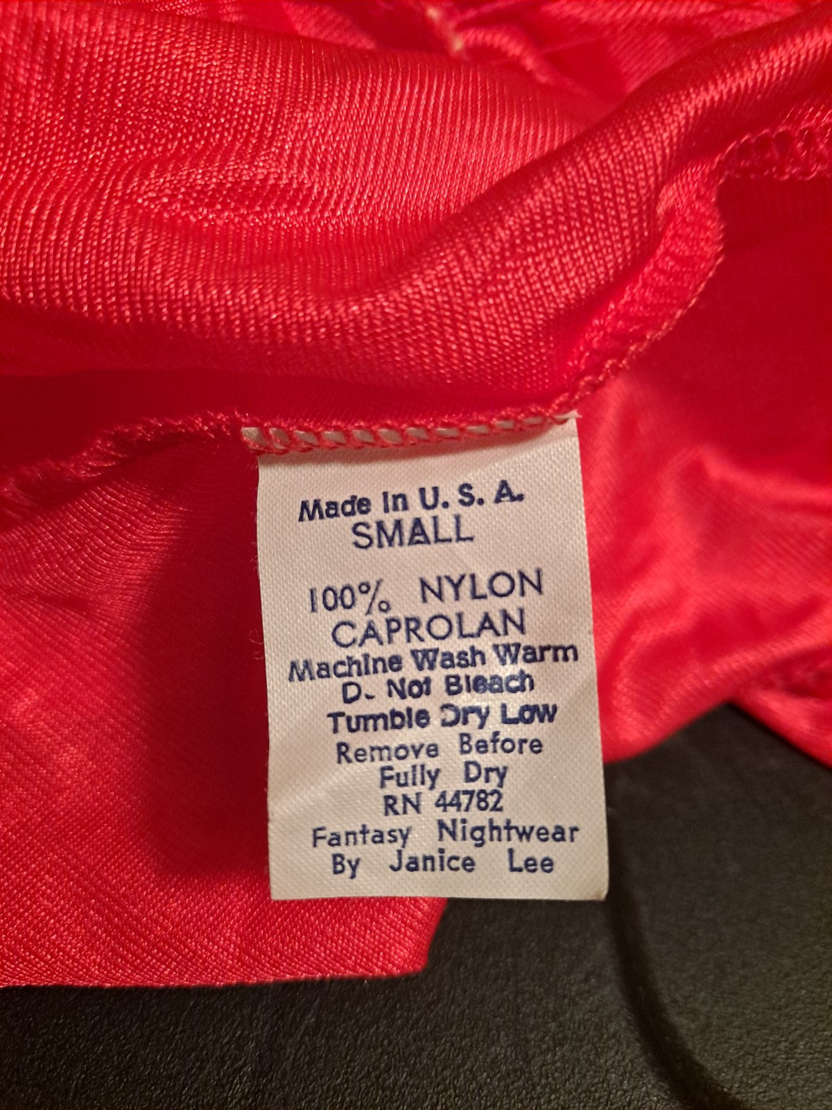 VTG Fantasy Nightwear Red Hi Cut bodysuit Sz Small Negligee USA Snap Crotch