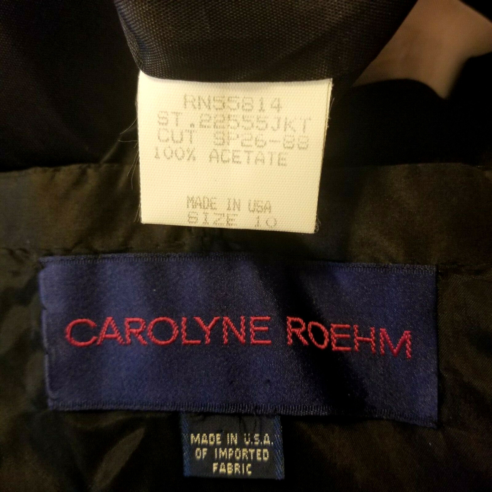 Black Strapless Dress w/Polka Dot Jacket USA Vintage Size 10 by Carolyne Roehm