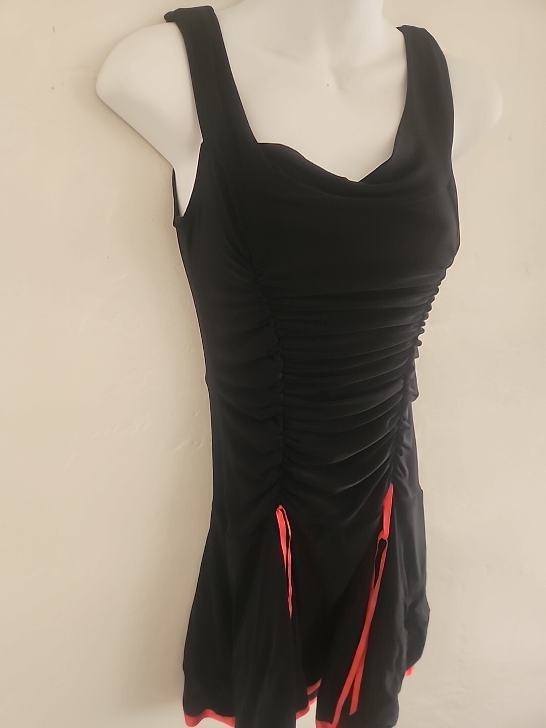 vintage 90’s club dress black w/red taboo medium y2k poly/spandex fairy xmas