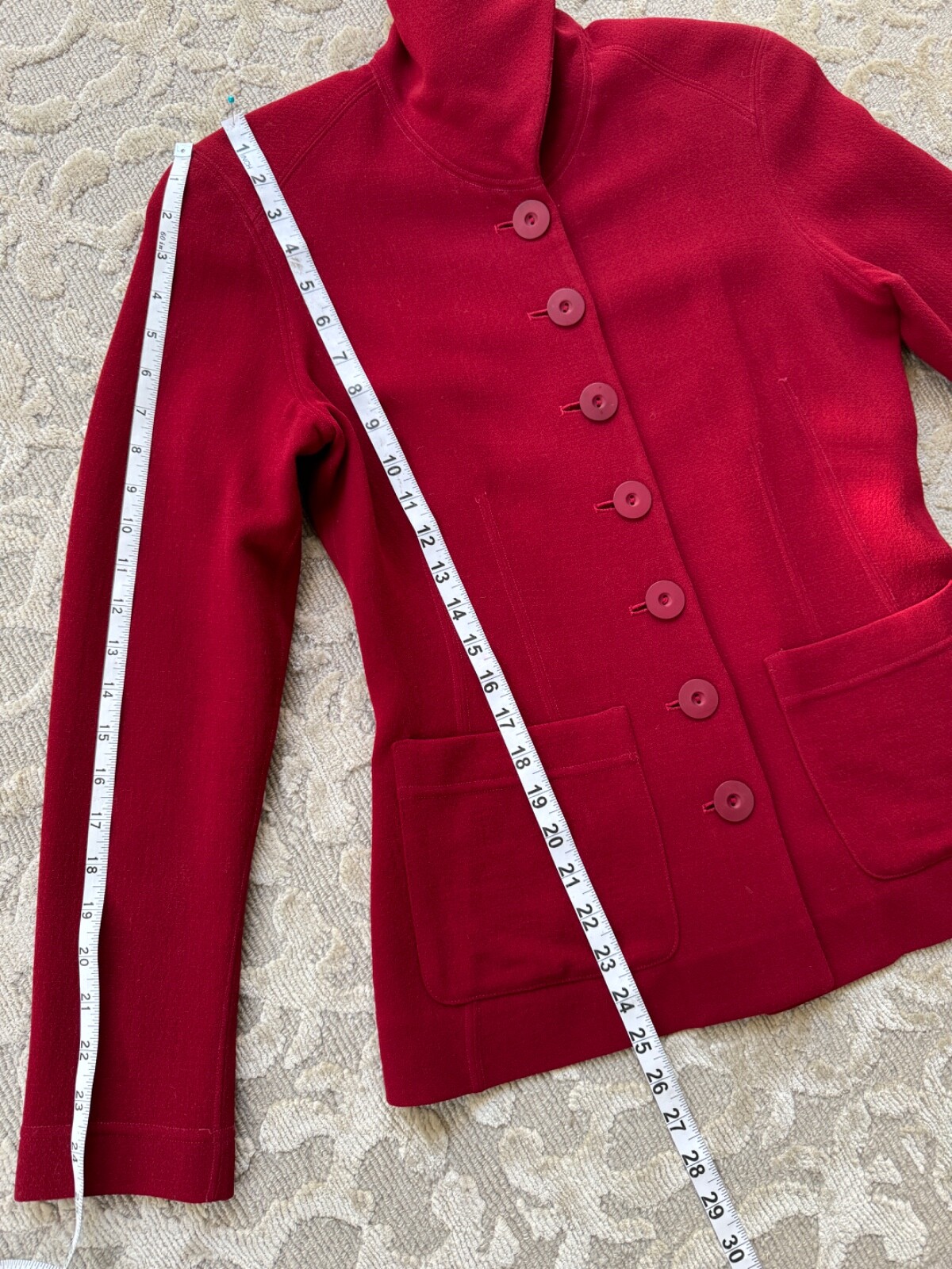 Donna Karan New York Vintage Dark Red Fitted Blazer