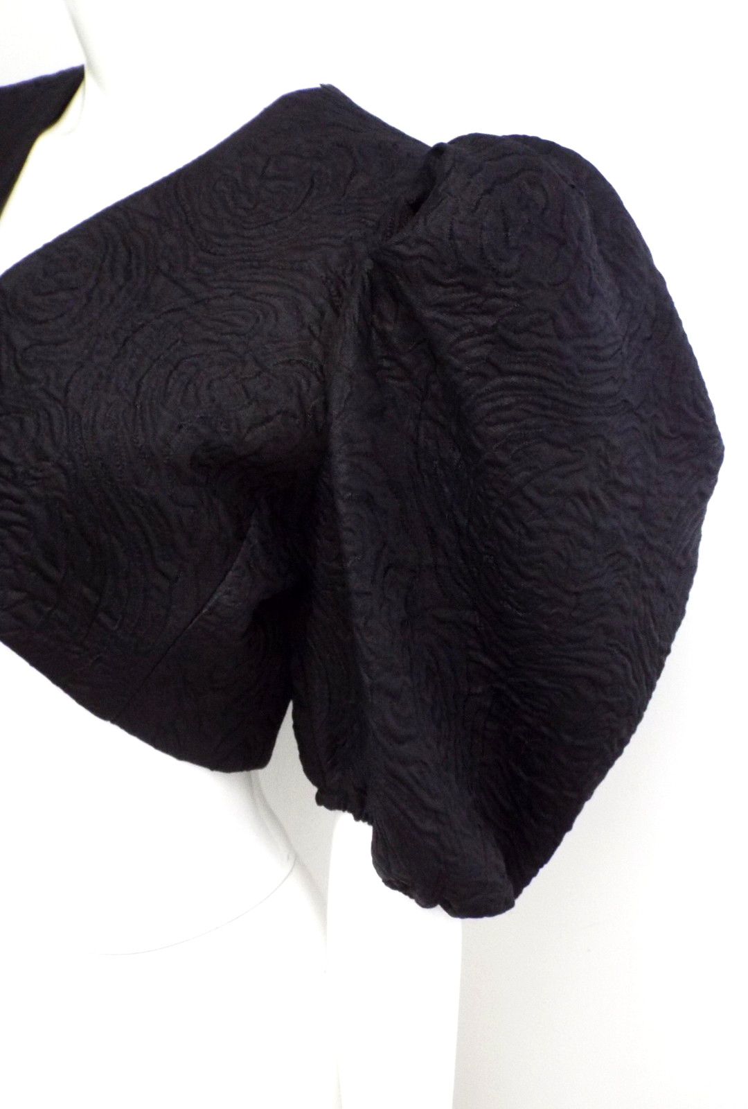 VTG 1980s Yves Saint Laurent Black Puff Sleeve Bolero Jacket 42 YSL Rive Gauche