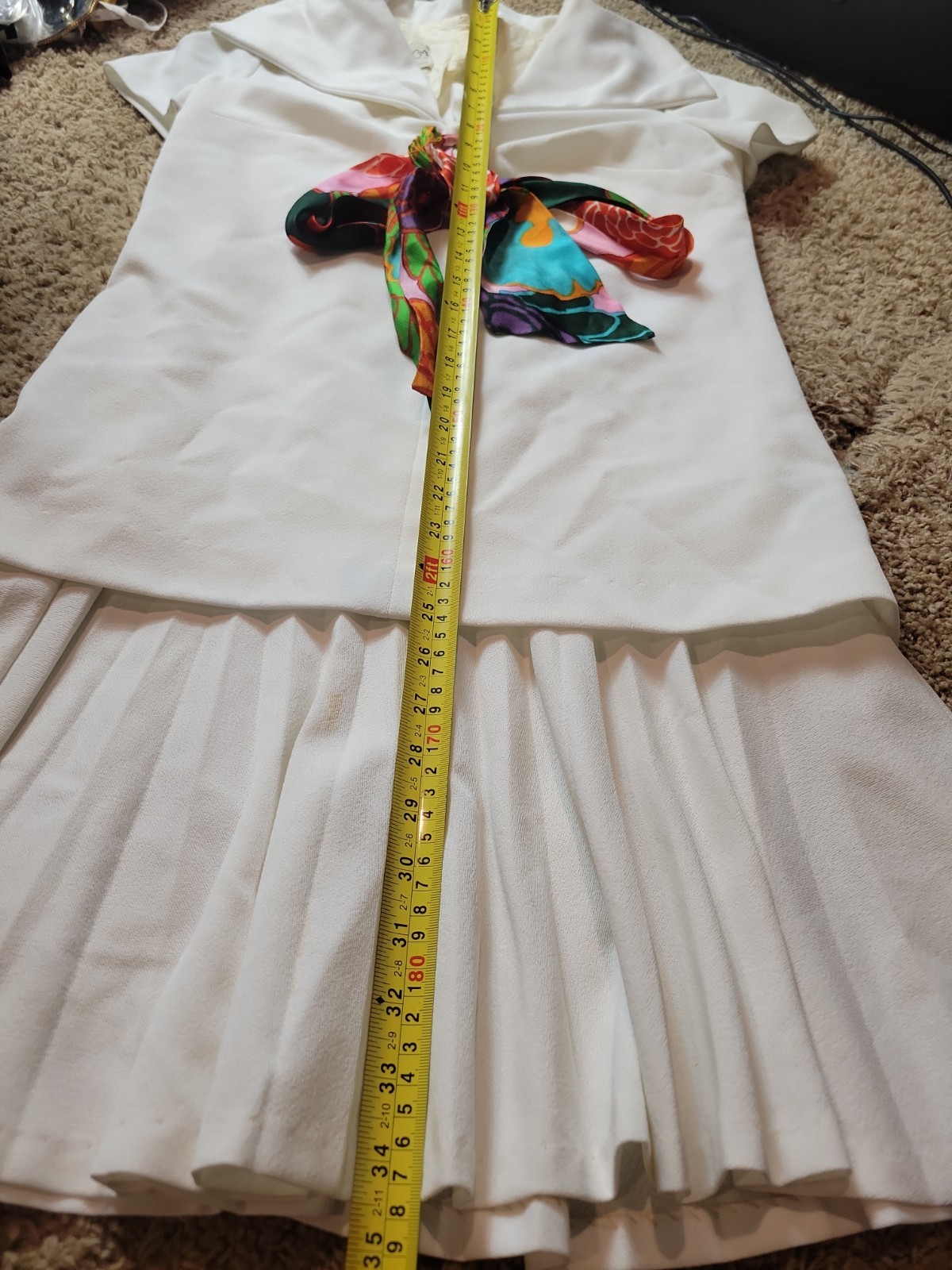 Rare Vtg 1960s Eve Le White Pleated Cheer Mod Tennis Dress