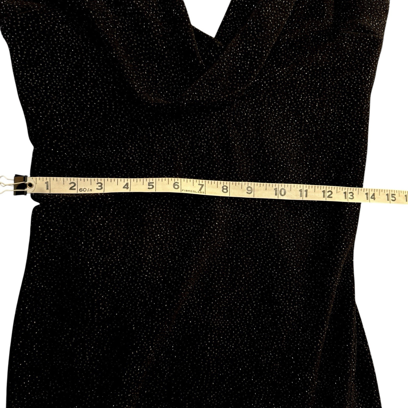 Maxi Halter Dress Women’s 10 Black White Sparkly Stretchy Cruella Vintage