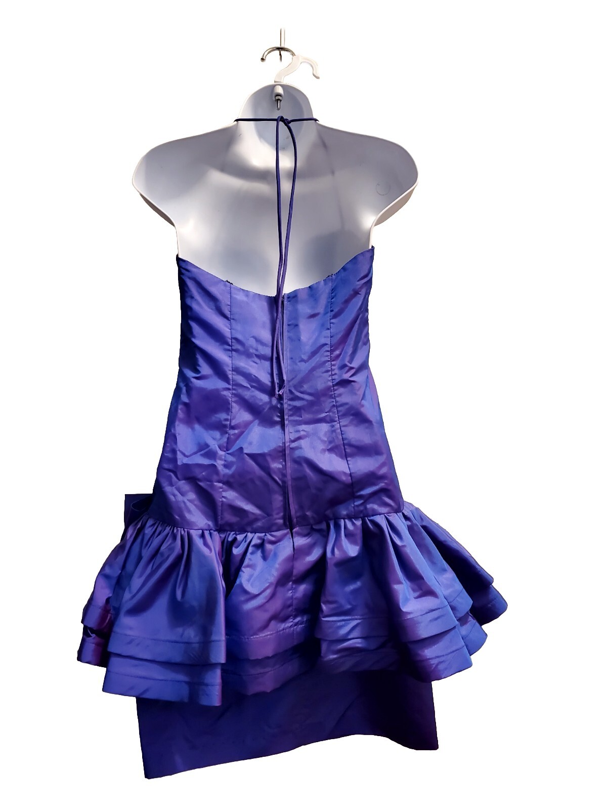Vntg Karen Okada For David Howard Climax Purple Mini Dress Sweetheart Ruched 3/4