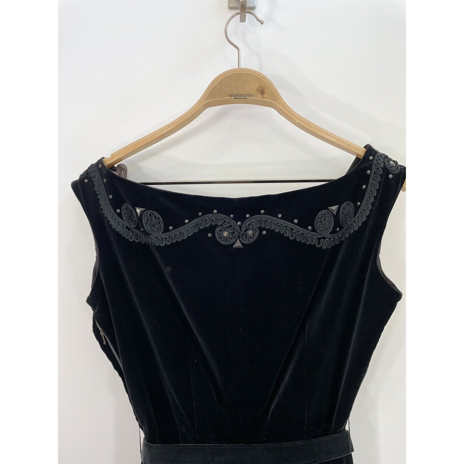 VTG 50s ALEX COLMAN CALIFORNIA Pencil Dress Rockabilly Black Cotton Velvet SZ S