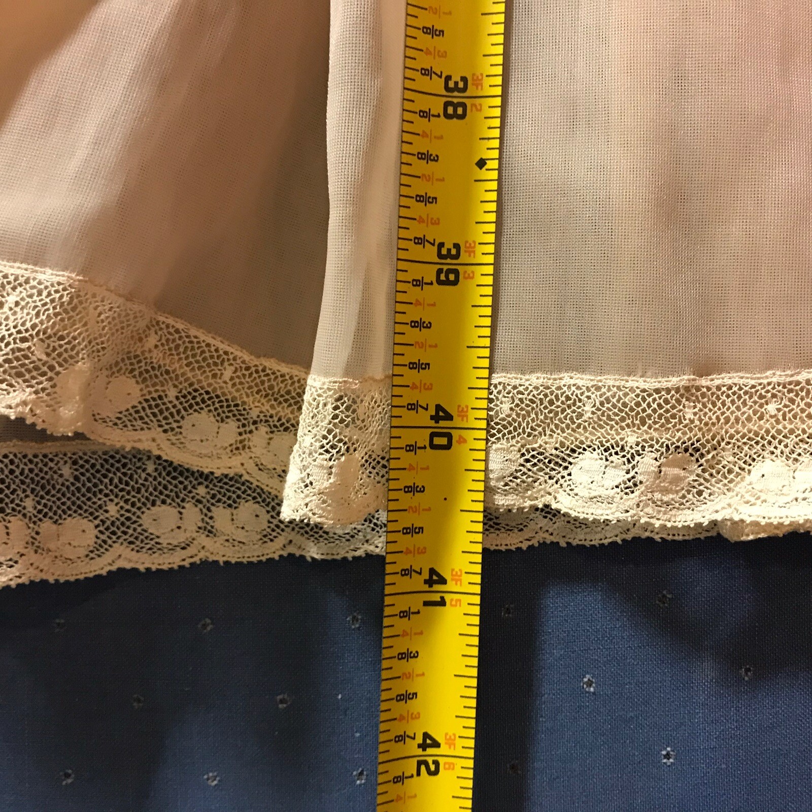 VTG Chiffon Babydoll Peignoir Set Sheer Lace Ruffle Romantic Victorian Women’s S
