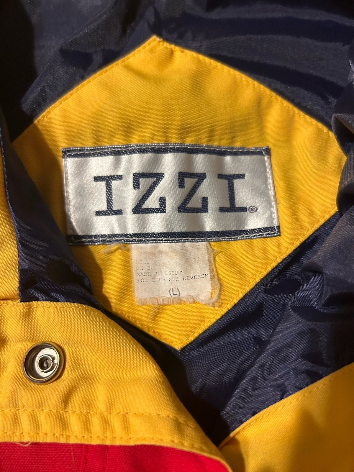Vintage Izzi Jacket Coat Colorblock Red Yellow Blue Women’s Large Windbreaker