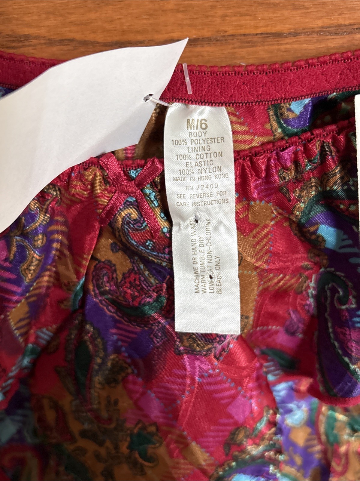 Vintage 80’s NWT RENE ROFE High Cut Leg ruffle paisley satin Panties SZ 6
